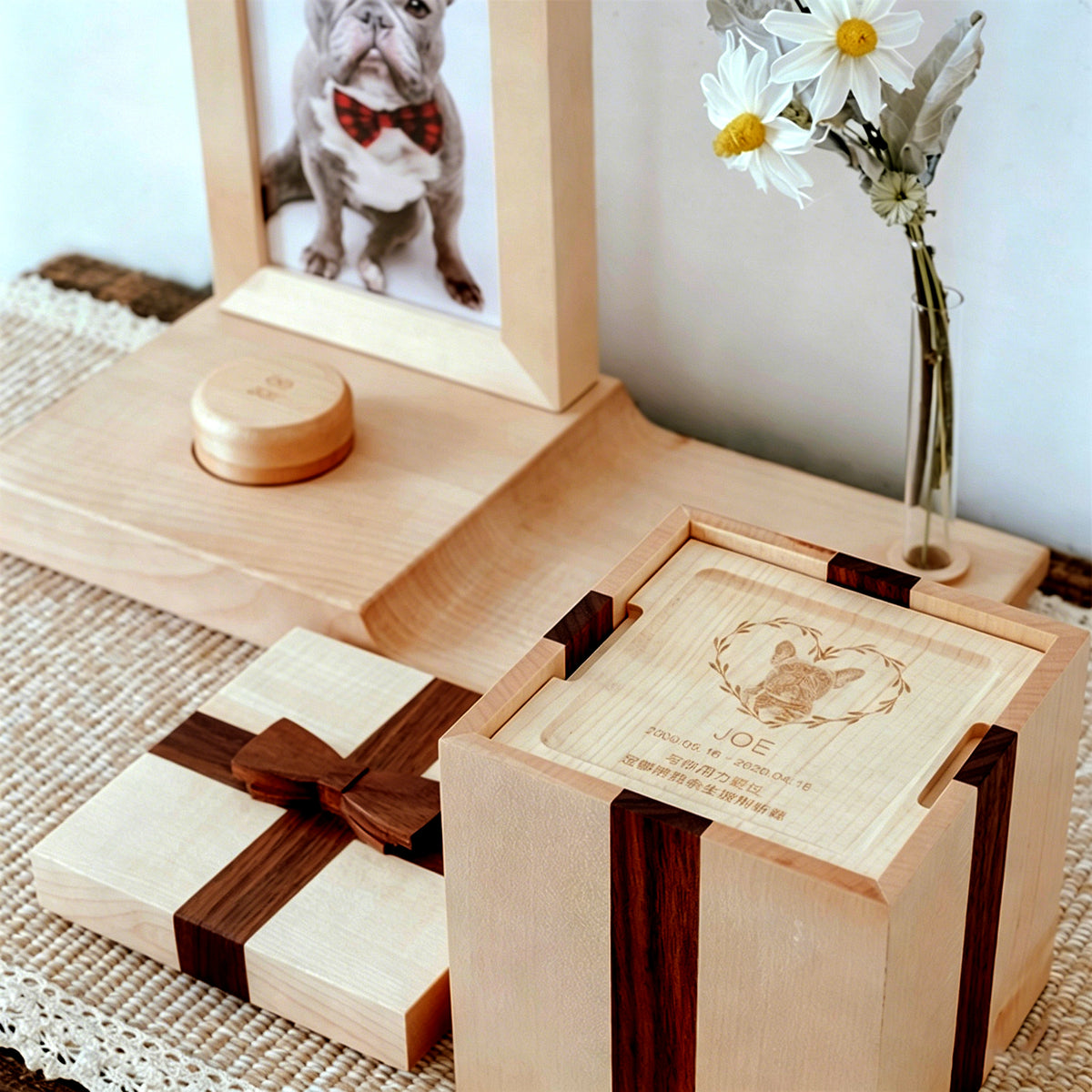 ペット用無垢材フォトフレーム骨壺